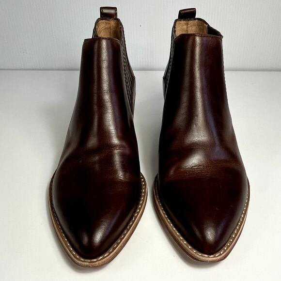 Madewell Chelsea Bonham Boots Size 6 Brown Pull On Pointed Toe Leather Booties - Picture 5 of 9